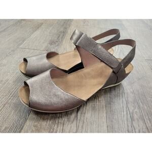 Dansko Vera Nappa Leather (Womens EU 42 US 11.5-12) Wedge Metallic Sandals